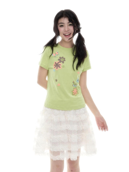 SicAstra Two Tone Playful Retro Small Floral Women&