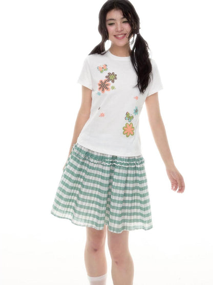 SicAstra Two Tone Playful Retro Small Floral Women&