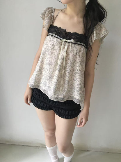 SicAstra_Vintage_Black_Polka_Dot_Bow_Tie_Cropped_Flutter_Sleeve_Women&