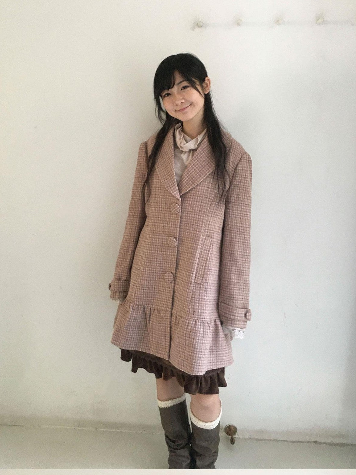 SicAstra Vintage Collegiate Plaid Blazer Collar Sweet Women&