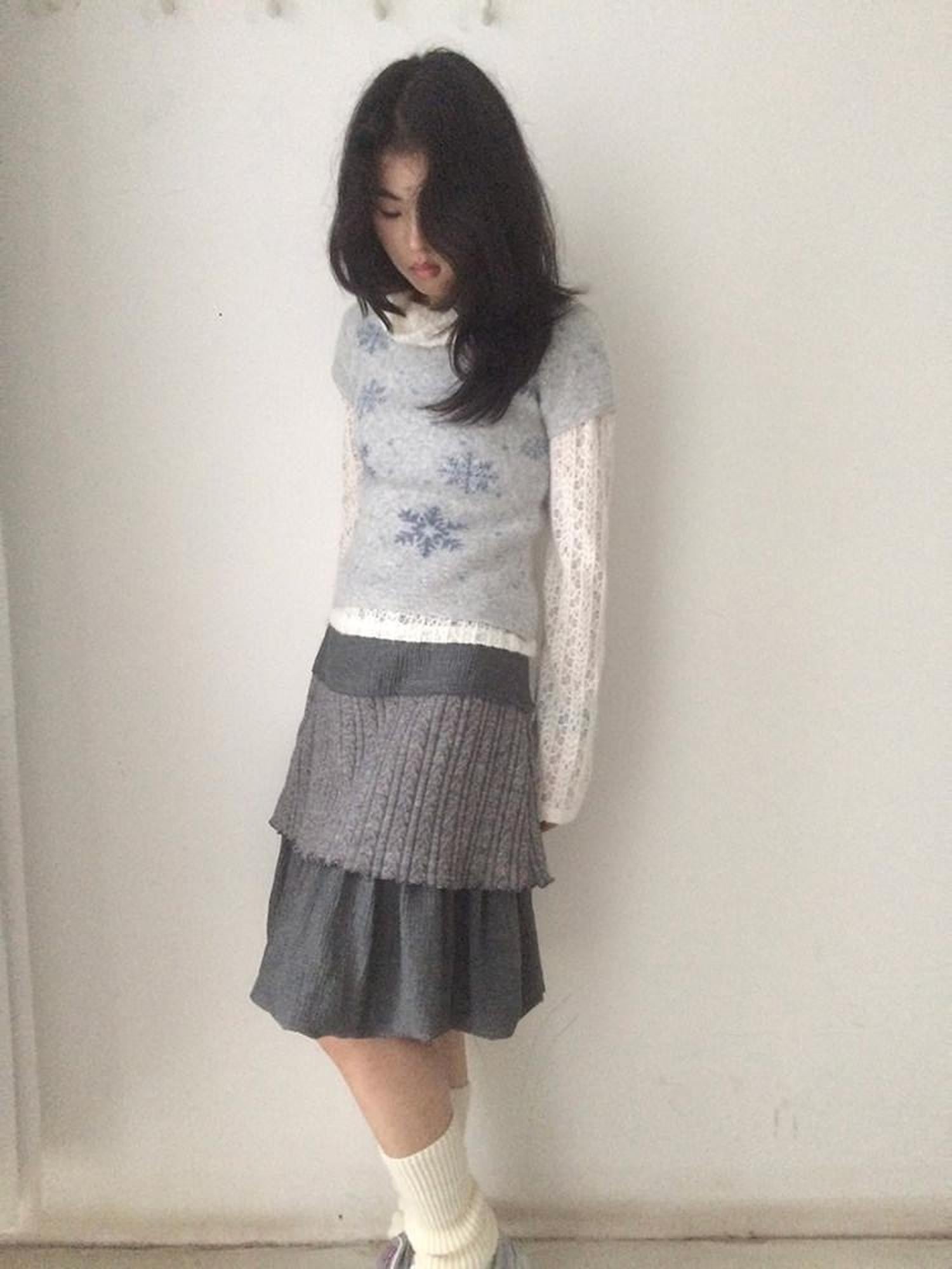SicAstra Vintage Two Tone Snowflake Jacquard Vest Women&