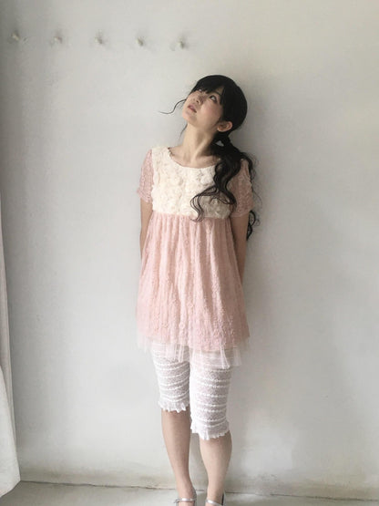 SicAstra Woodland Small Floral Lace Trim Layered Women&