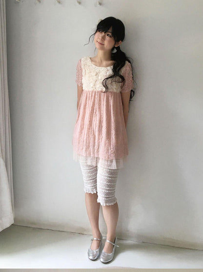 SicAstra Woodland Small Floral Lace Trim Layered Women&