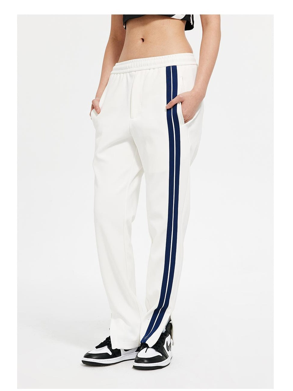 Side Stripe Zip Hem Track Pants