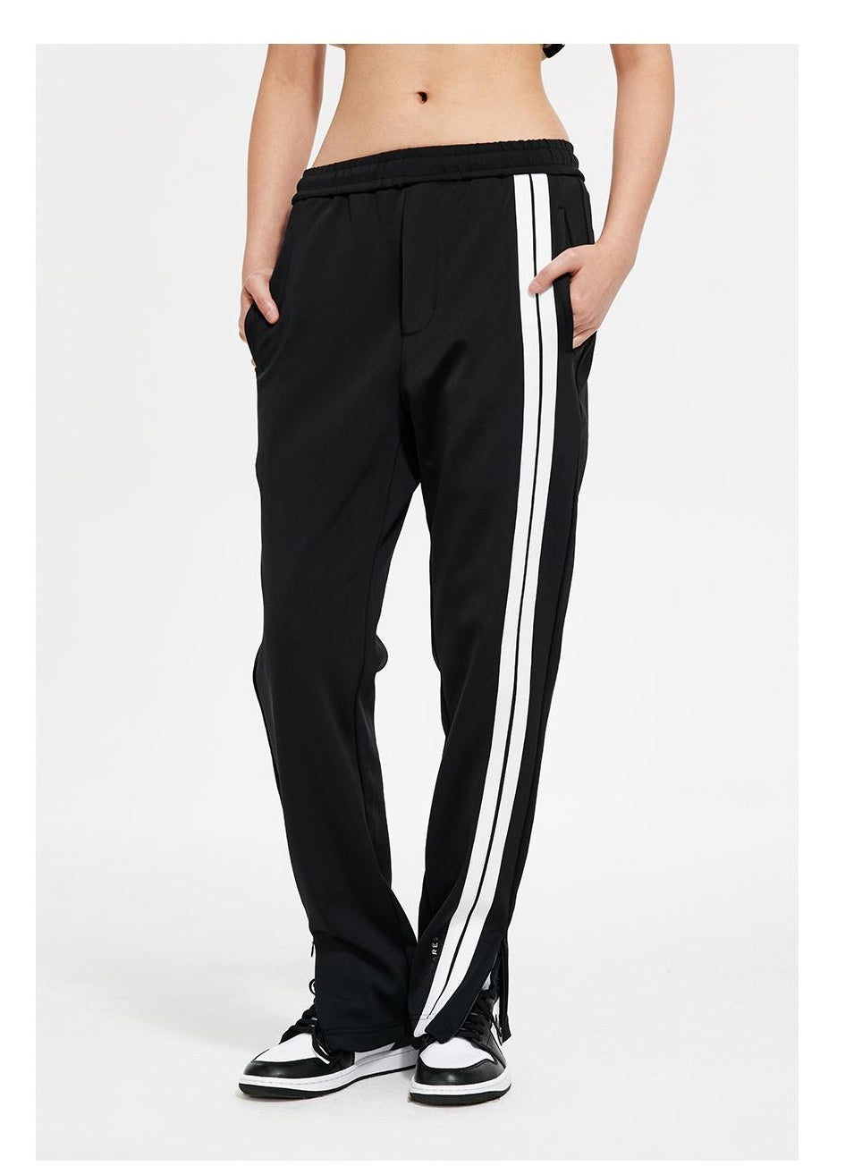 Side Stripe Zip Hem Track Pants