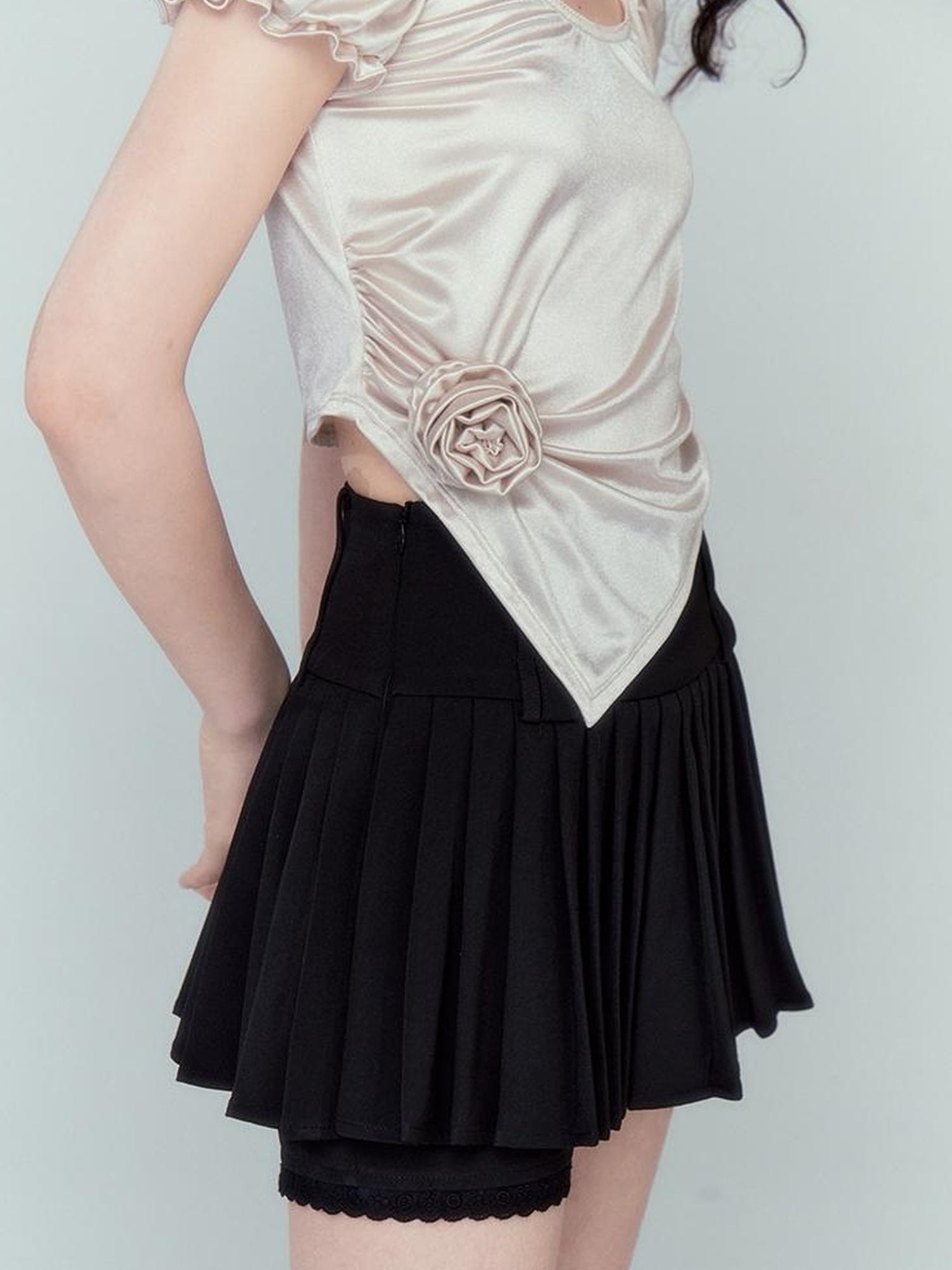 DIDDI MODA Silky Bloom Sleeve Top
