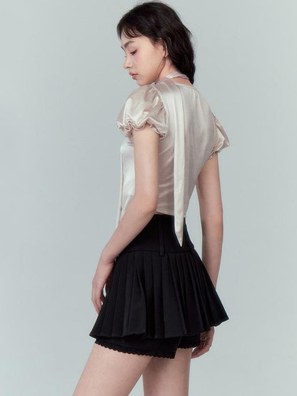 DIDDI MODA Silky Bloom Sleeve Top