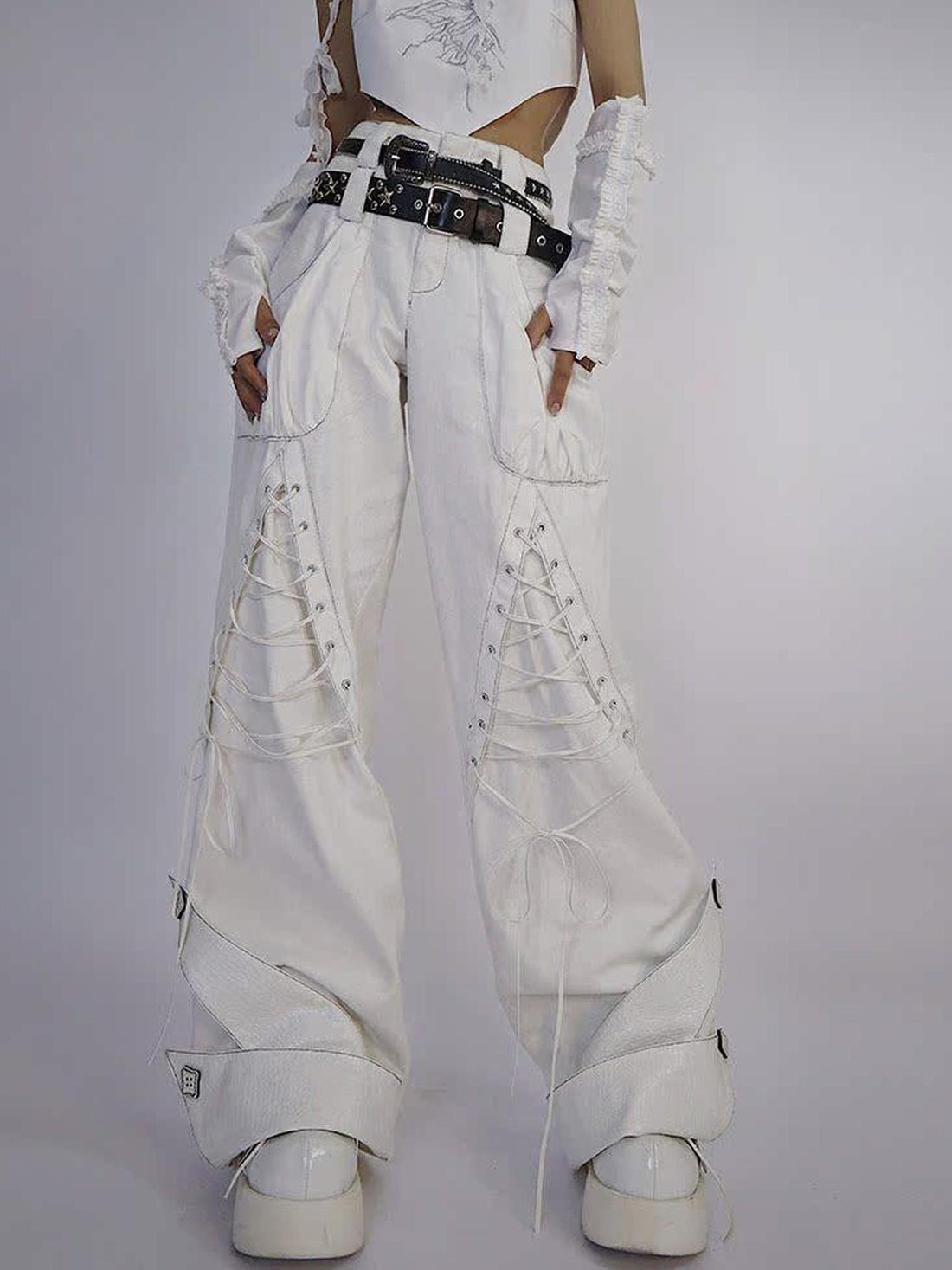 WSW WUSHENWU Silky White Pain Relief High Street Jeans