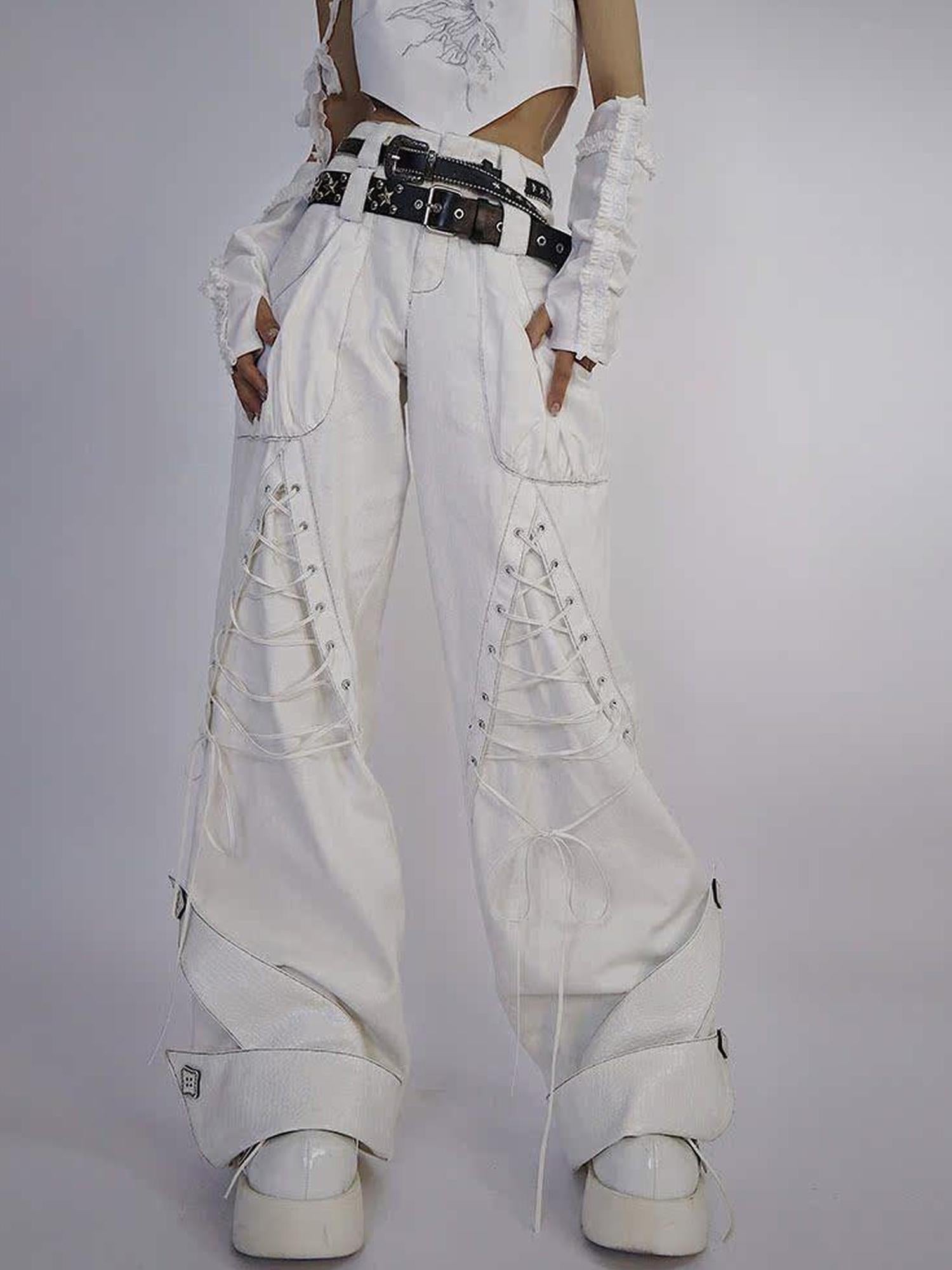 WSW WUSHENWU Silky White Pain Relief High Street Jeans