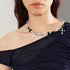 2th Desire Vortex Flower Pendant Necklace With Silver Foil Glass Beads