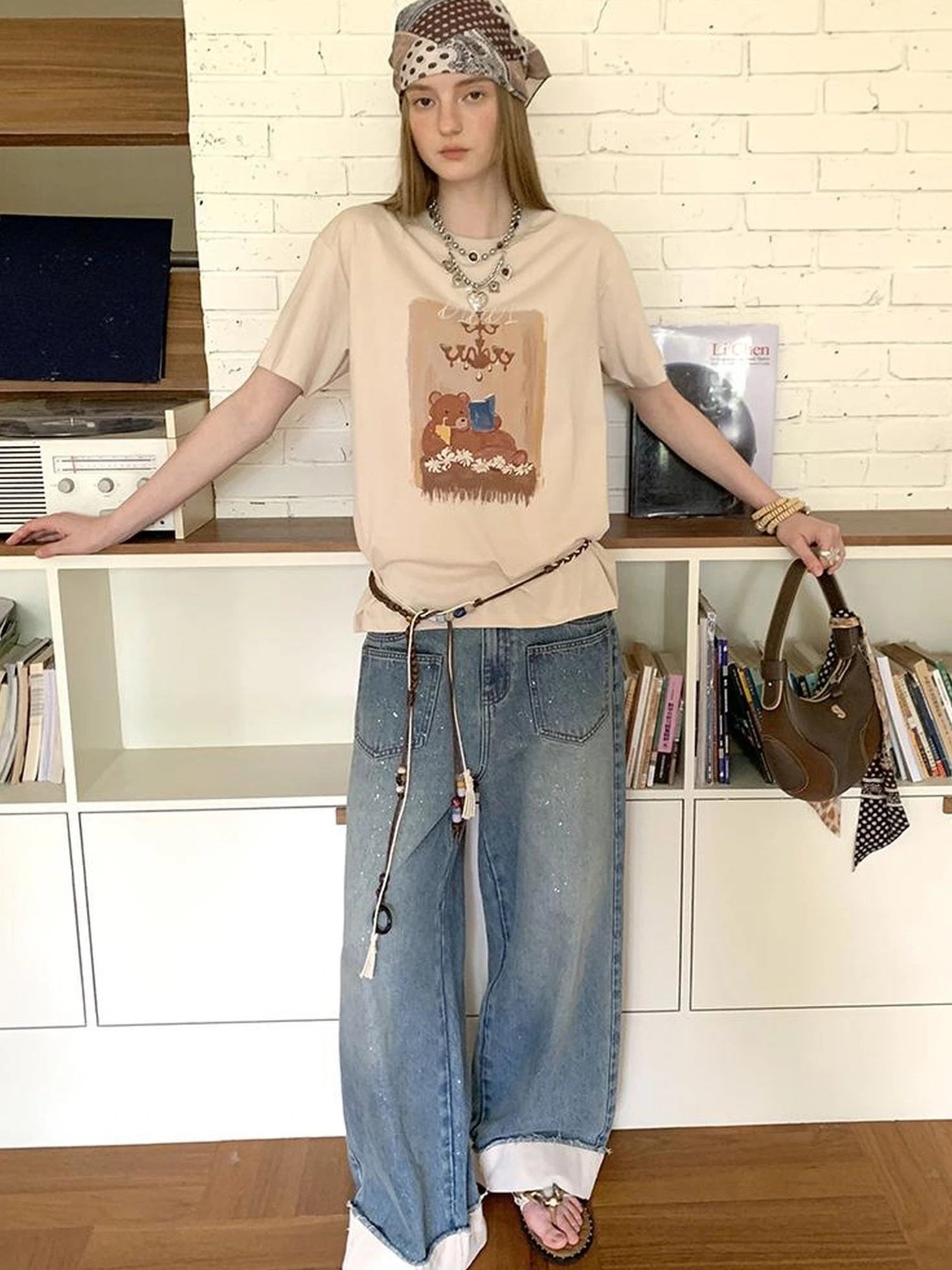 Silver Frayed Hem Straight Jeans