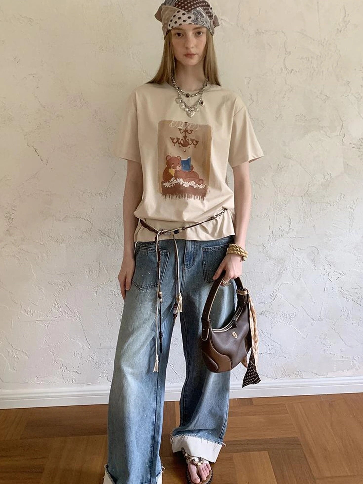 Silver Frayed Hem Straight Jeans