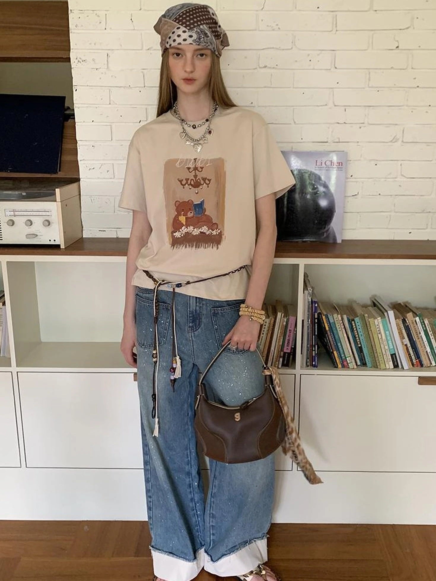 Silver Frayed Hem Straight Jeans