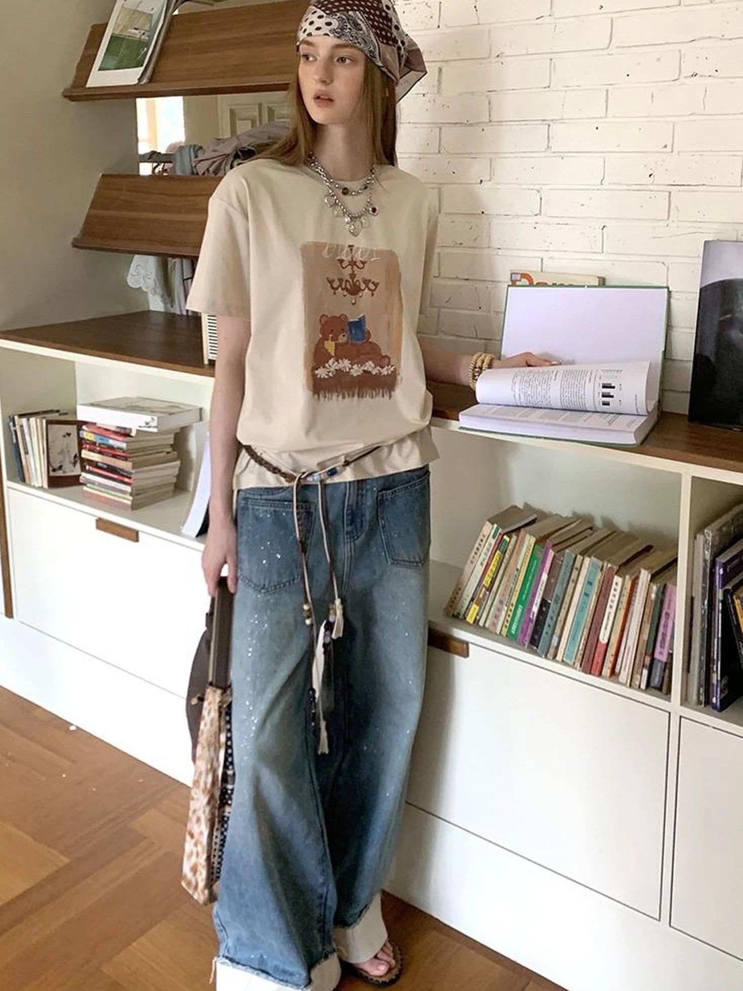 Silver Frayed Hem Straight Jeans