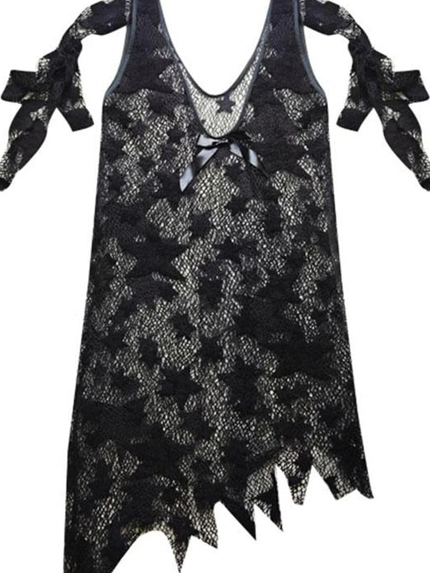 Silver Lang Ruins Strapless Maxi Dress With Star Mesh Top