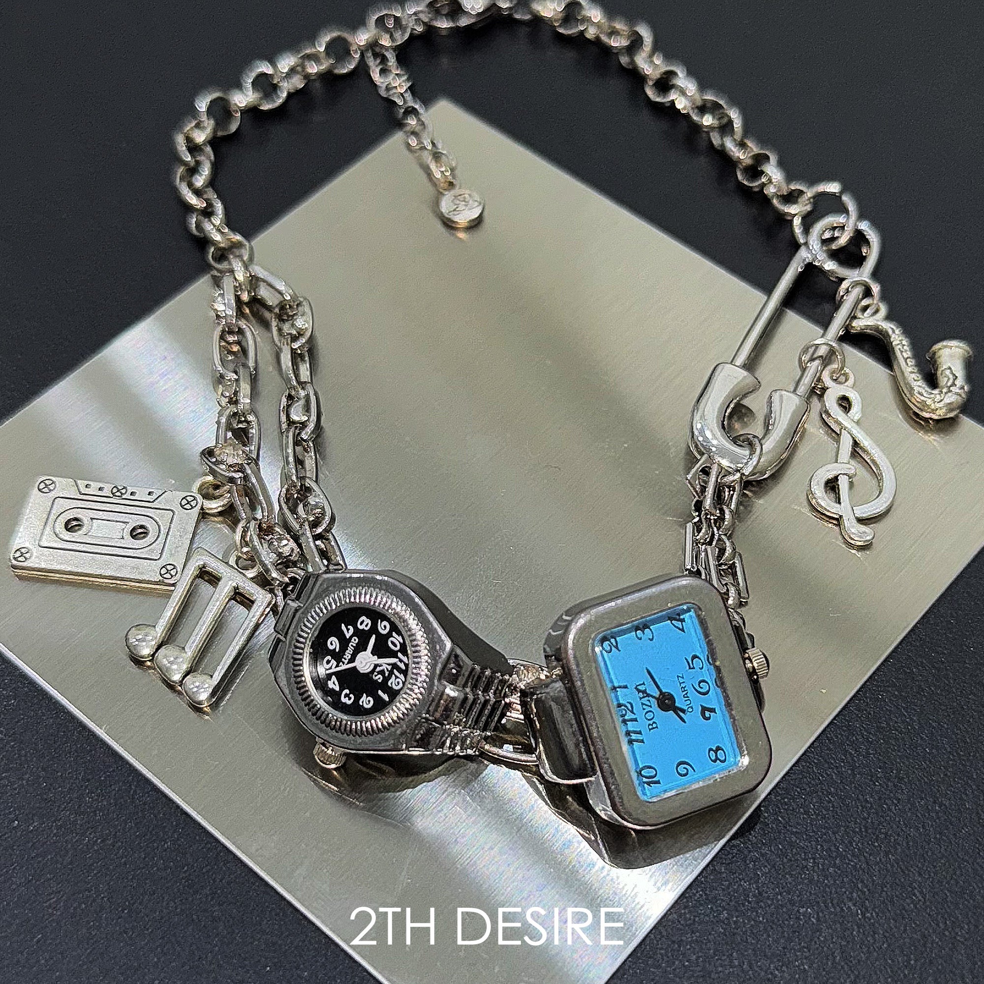 2th Desire Vintage Pocket Watch Choker Necklace With Detachable Pin