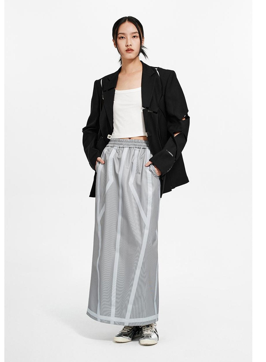 Single-Breast Structured Blazer with Slit Design