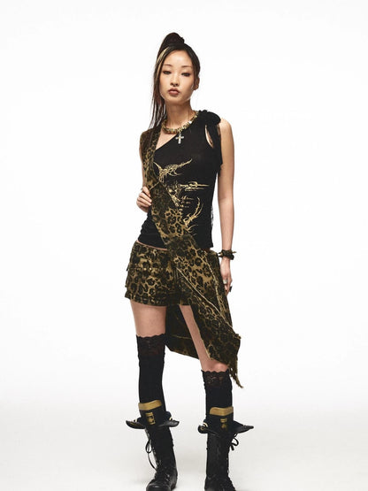 Single Shoulder Lace Patch Sheer Stretch Top