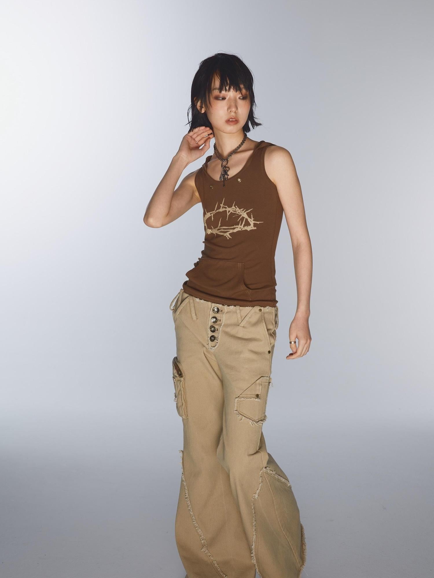 NONAME SPACE Skin Friendly High Elastic Hoodie With Flap Pocket Pants