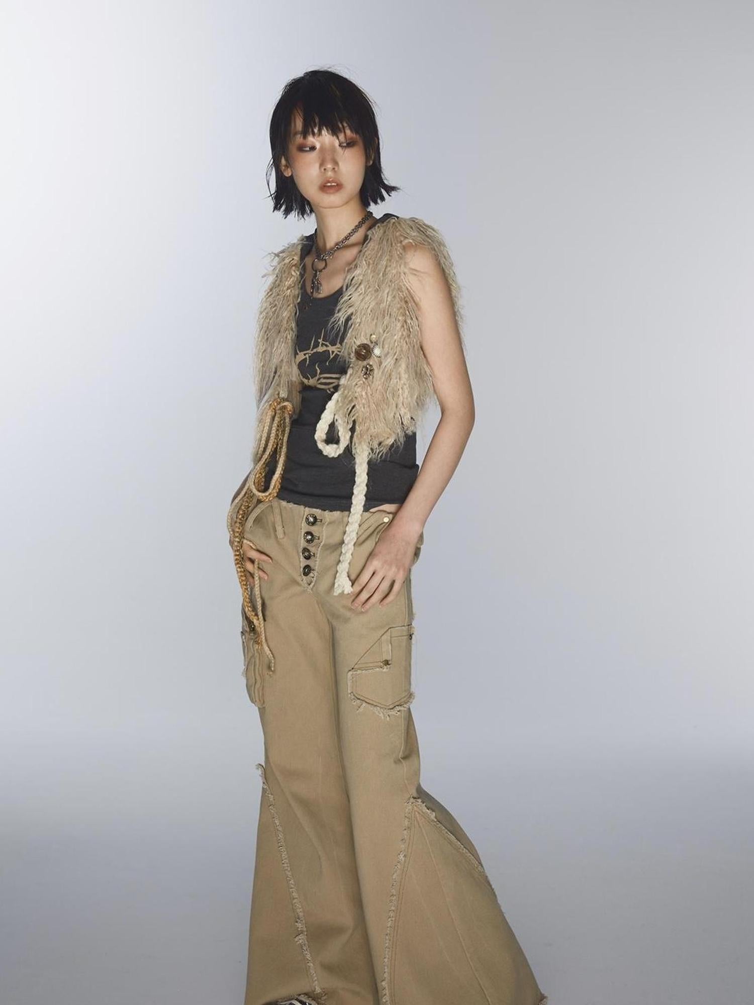 NONAME SPACE Skin Friendly High Elastic Hoodie With Flap Pocket Pants