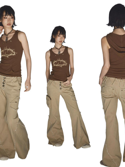 NONAME SPACE Skin Friendly High Elastic Hoodie With Flap Pocket Pants