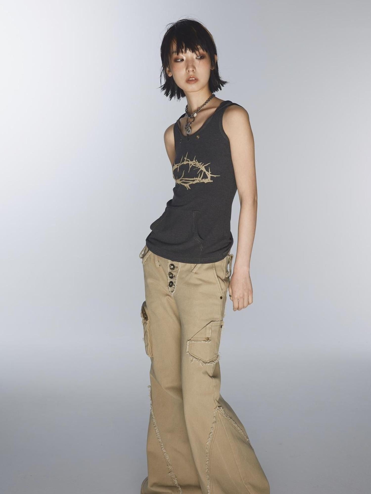 NONAME SPACE Skin Friendly High Elastic Hoodie With Flap Pocket Pants