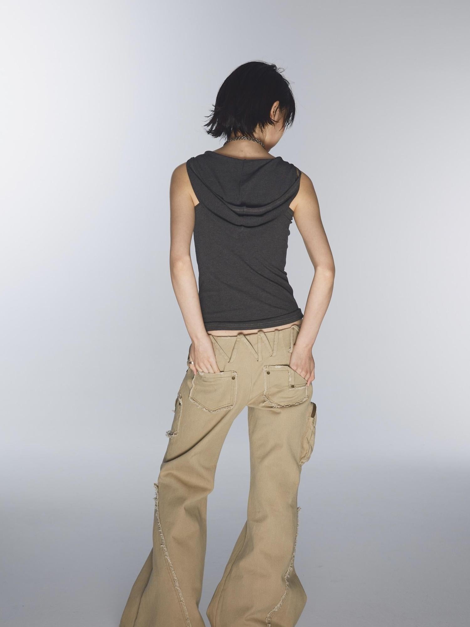 NONAME SPACE Skin Friendly High Elastic Hoodie With Flap Pocket Pants