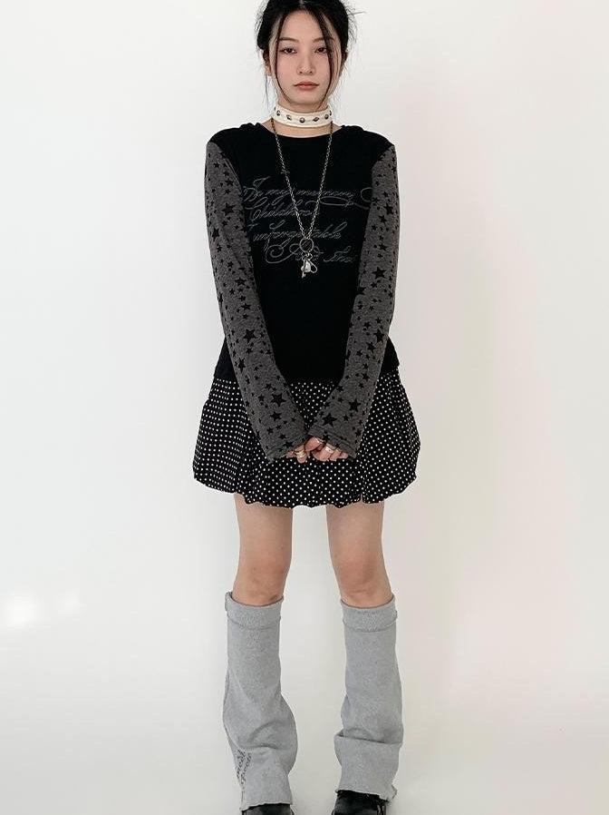 Slim Fit Hooded Round Neck Printed Patchwork T-Shirt