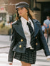 Slim Fit Leather Jacket Women 3-Piece Set Coats