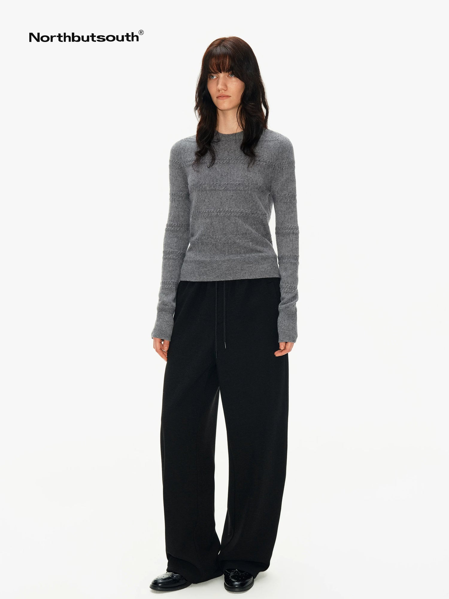 Slub Texture Adjustable Waist Curved Cut Women&
