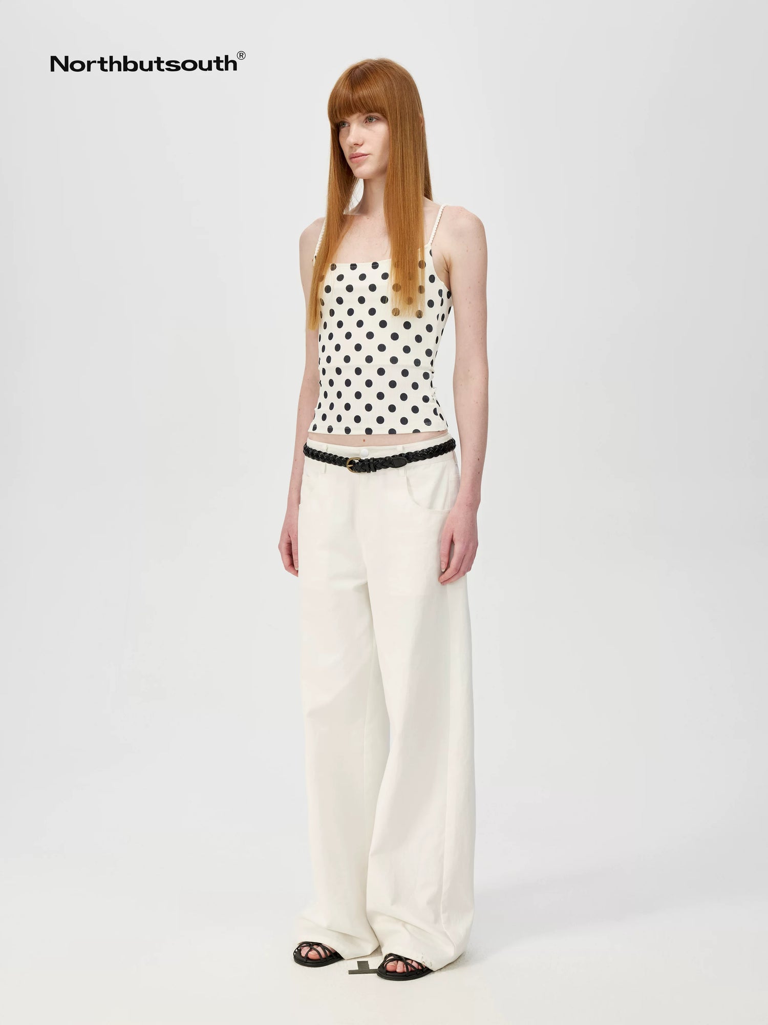Small Polka Dot Striped Textured Slim Fit Women&