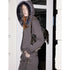 2th Desire Faux Fur Hoodie Camo Joggers Set Detachable Hood Grey Green