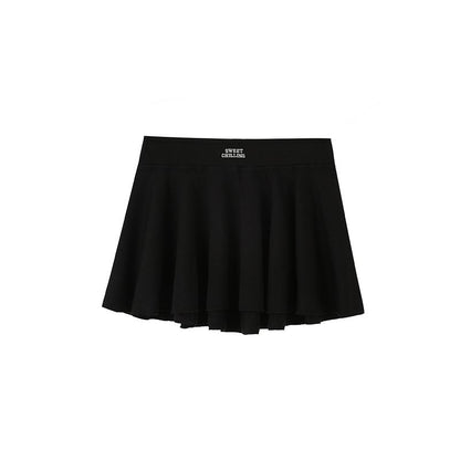 Soft Embroidered Knit Flared Skirt