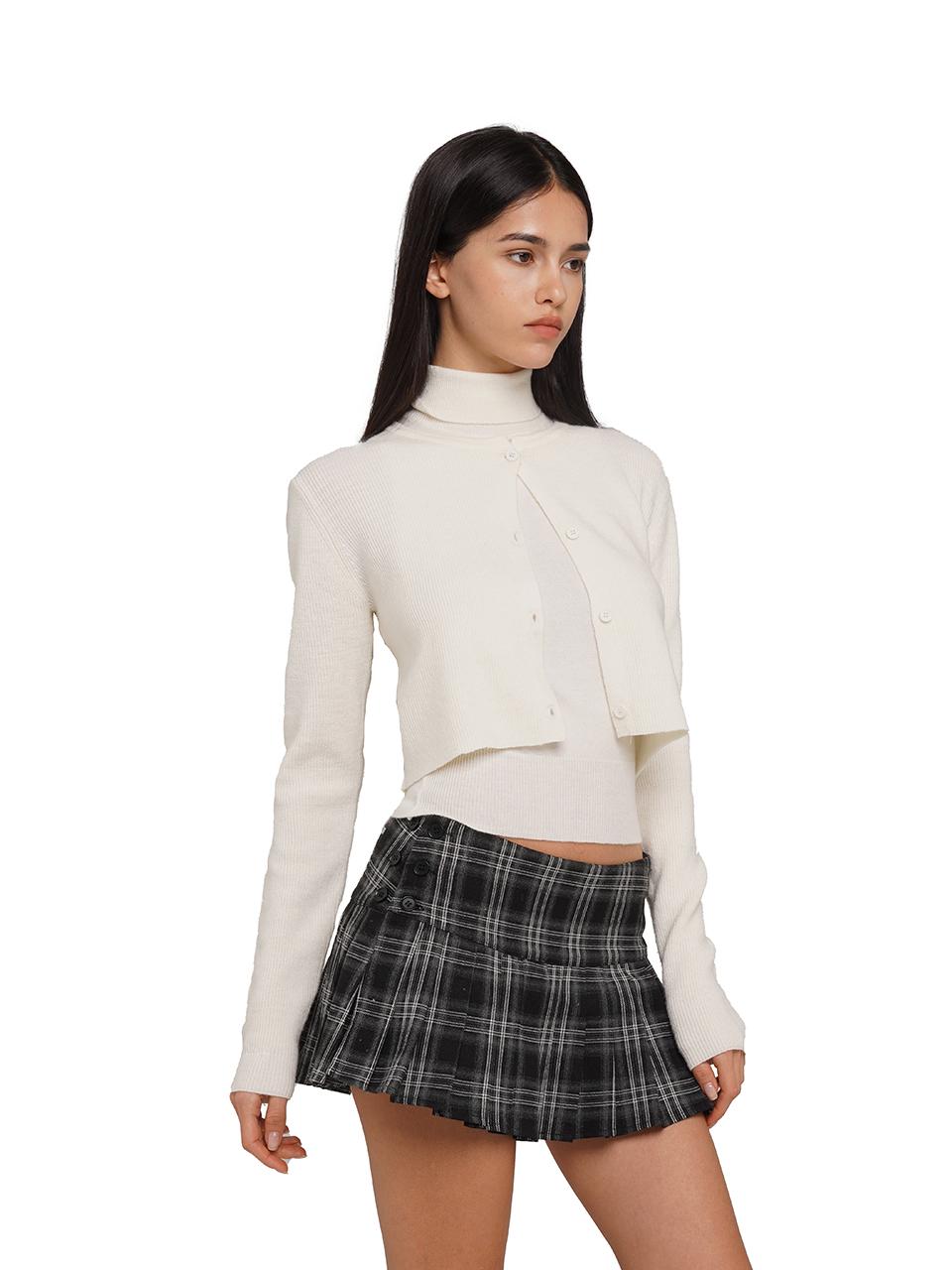 SweetChilling Soft Knit Sleeveless High-Neck Crop Top &amp; Cardigan Set Sweaters