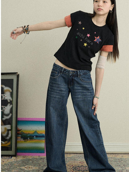 Achihara Soft Water Cotton-Popping Candy Layered T-Shirt