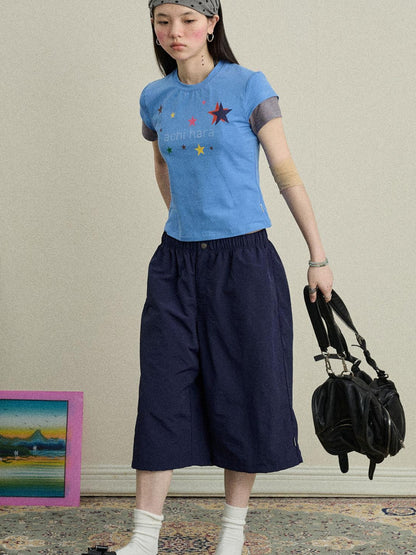 Achihara Soft Water Cotton-Popping Candy Layered T-Shirt