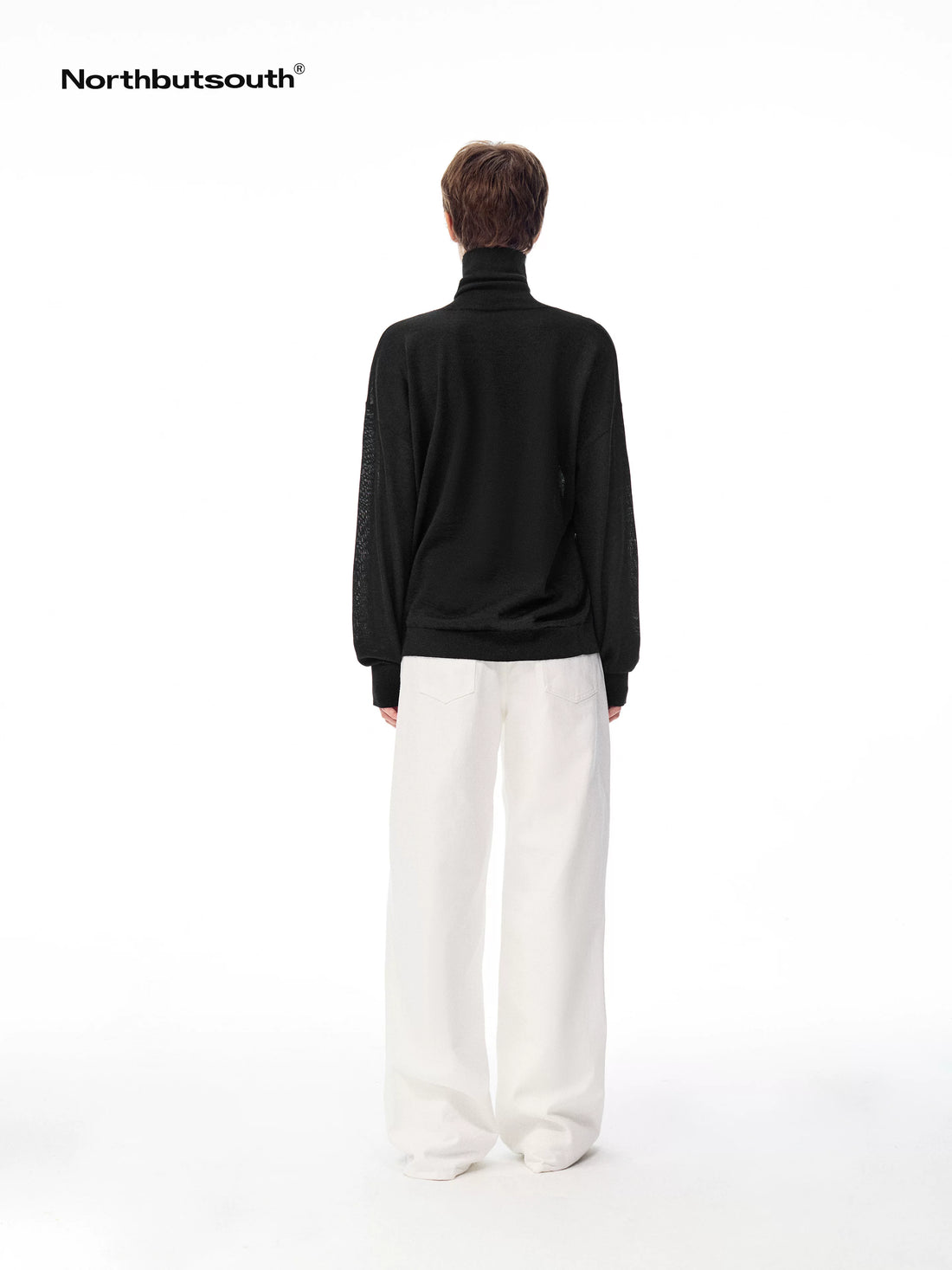 Solid High Neck Layering Loose Fit Women&