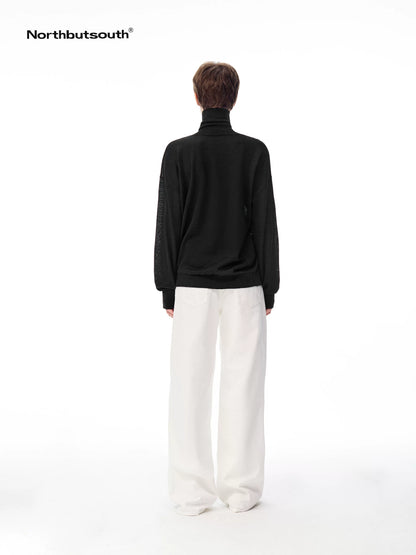 Solid High Neck Layering Loose Fit Women&