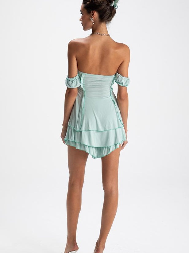 Spaghetti Strap Modal Dress Set with Padded Bra Dresses
