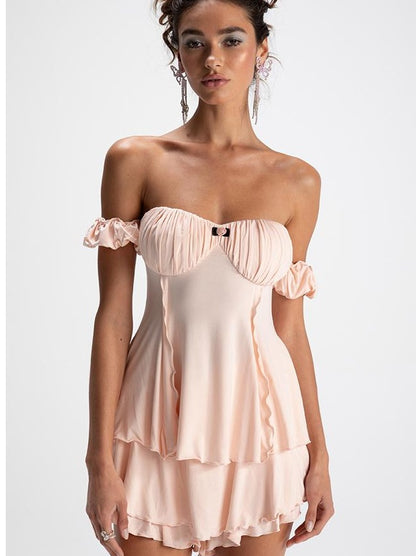 Spaghetti Strap Modal Dress Set with Padded Bra Dresses