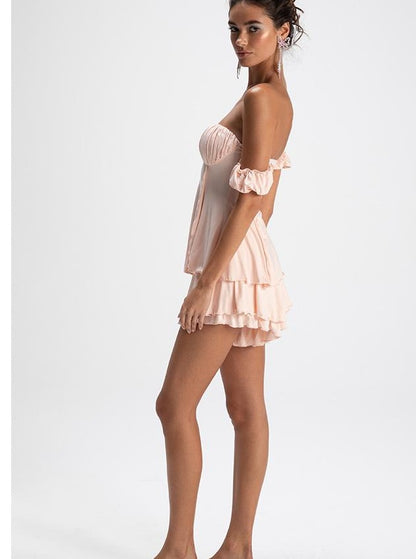 Spaghetti Strap Modal Dress Set with Padded Bra Dresses