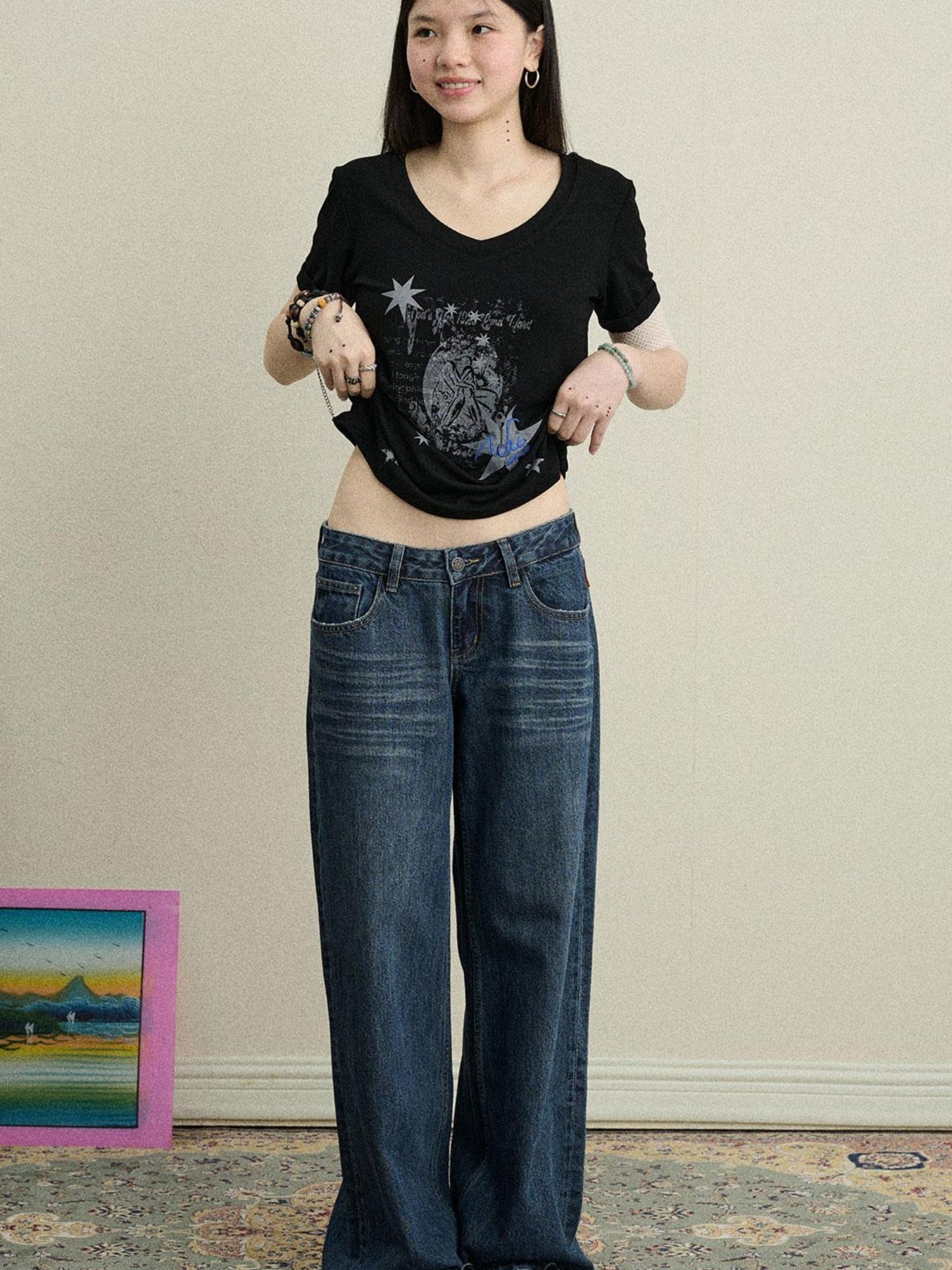 Achihara Spandex Viscose Knit Sneezy Star 2.0 T-Shirt