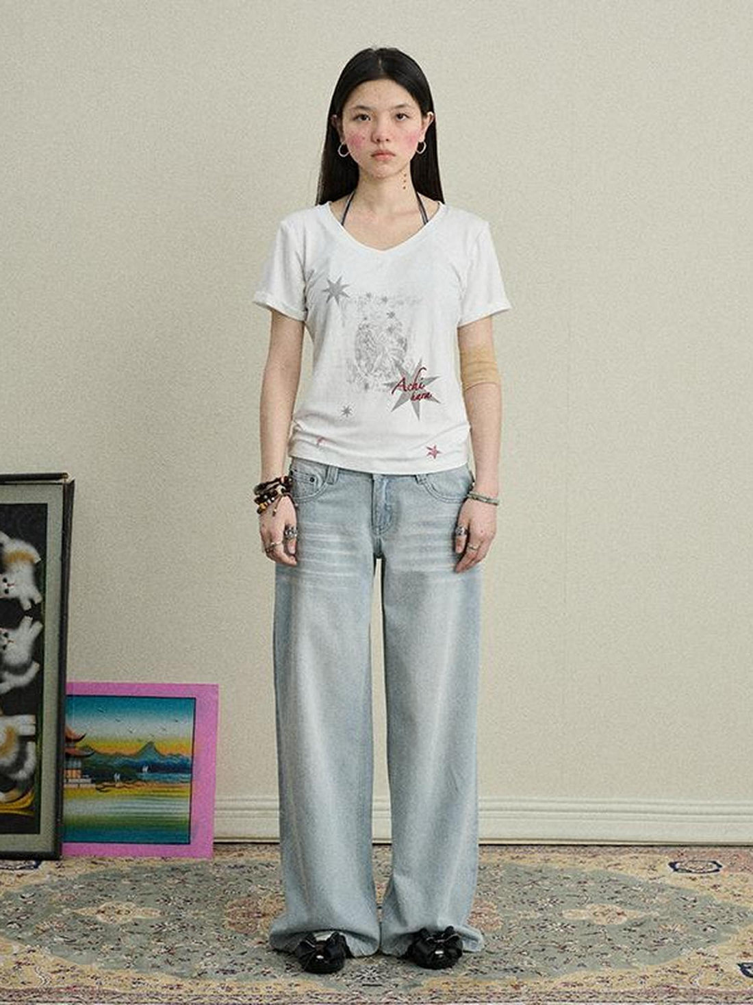 Achihara Spandex Viscose Knit Sneezy Star 2.0 T-Shirt