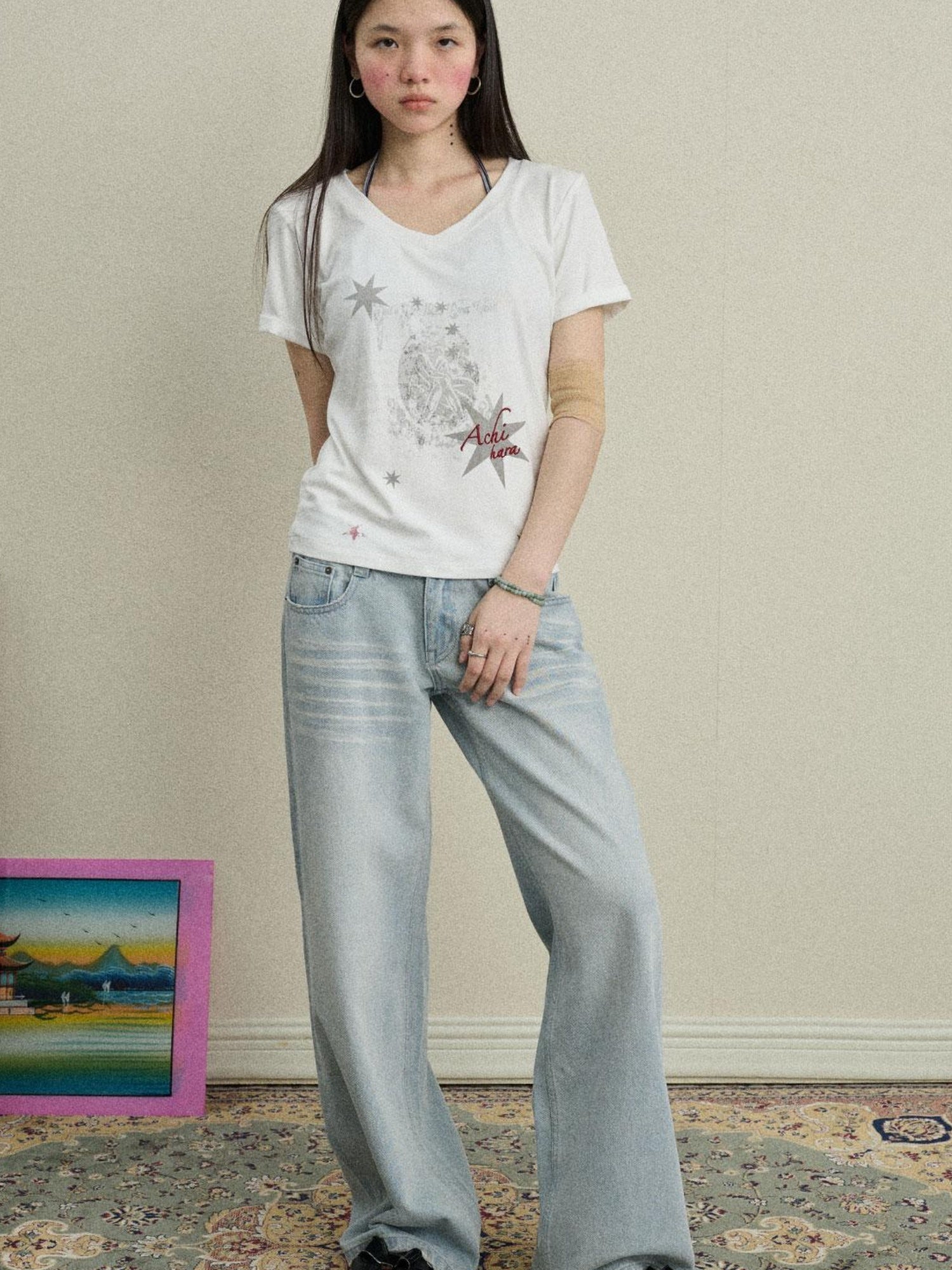 Achihara Spandex Viscose Knit Sneezy Star 2.0 T-Shirt