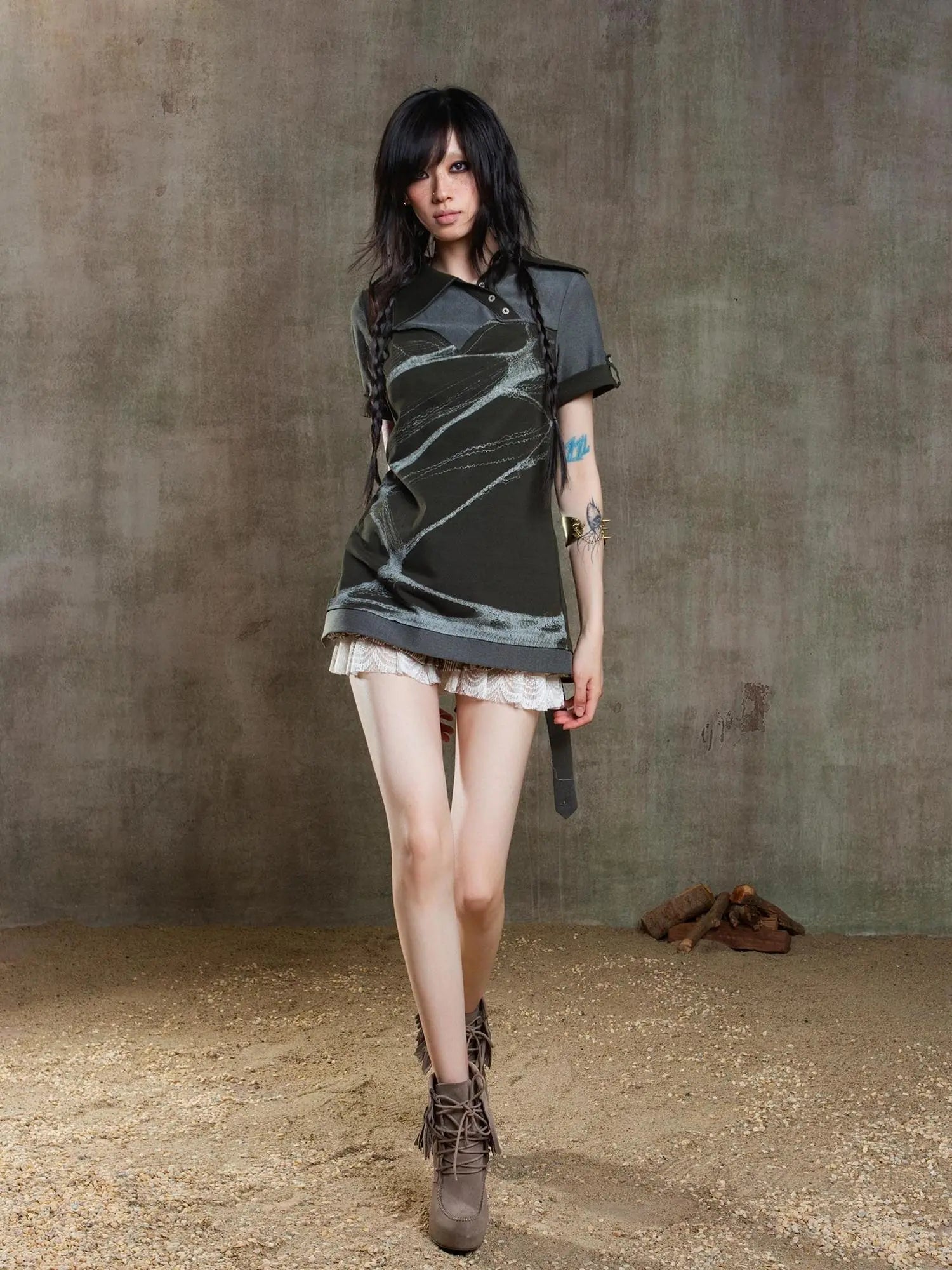 Spiderweb Print Punk T Shirt Fearless Streetwear