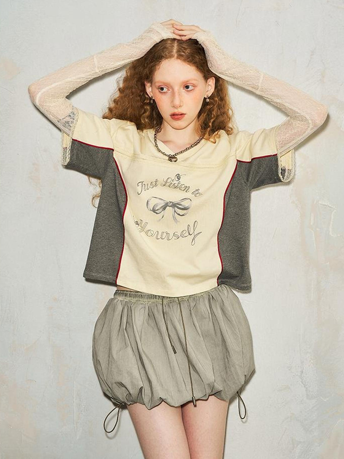 DIDDI MODA Sporty Bloom Short Skirt With Drawstring