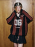DIDDI MODA Sporty Bow Knot Jacquard Polo Sweater