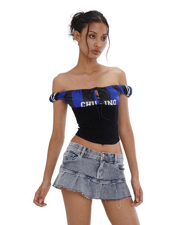 Sporty Sexy Corset Crop Top with Cut Out Design