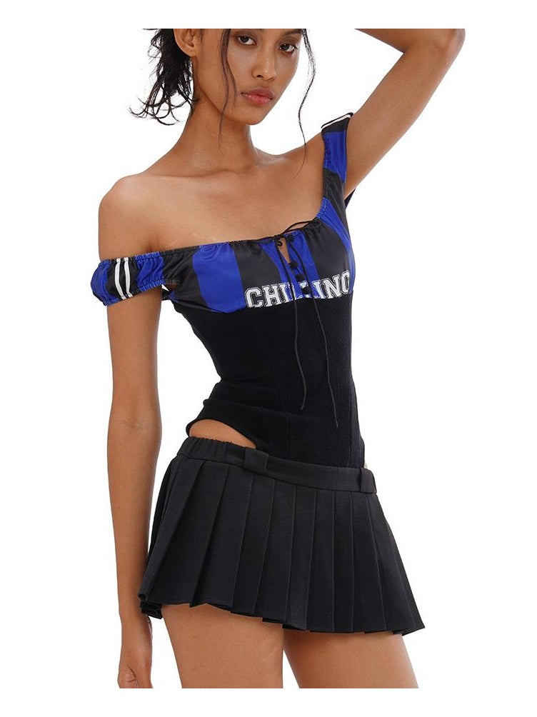 Sporty Sexy Cut-Out Waist Pleated Dress