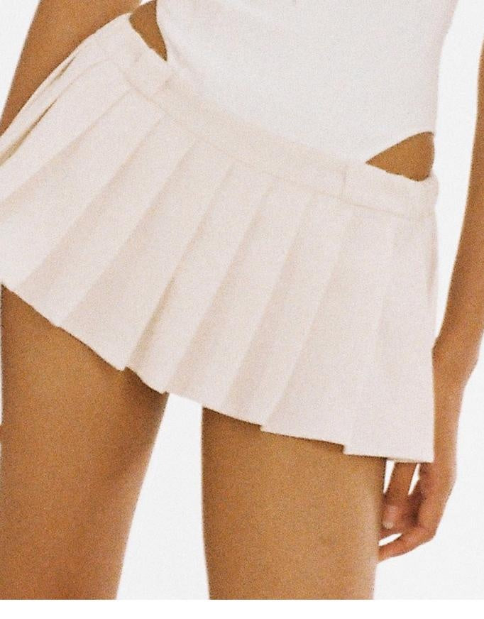 Sporty Sexy Cut-Out Waist Pleated Dress